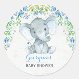 Boy Elephant Gracias Pegatina Baby Shower Favorece