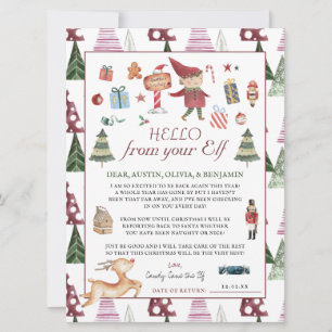 Boy Elf Niños Navidades Elf Hello Letter