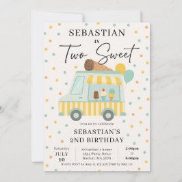 Boy Ice Cream Truck Invitación a la fiesta de cump
