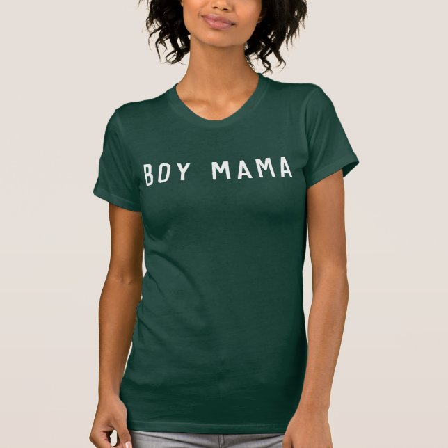 "Boy Mama" Camiseta de cuello-corcho femenina de J (Anverso)