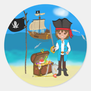 Boy Pirate con Pegatinas del Tesoro