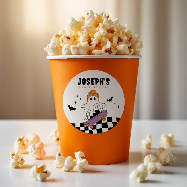 Boy Spooky Halloween Birthday Circle Pegatina (Subido por el creador)