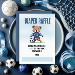 Boy Teddy Bear Soccer Baby Shower Diaper Raffle
