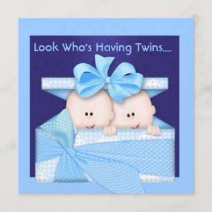 BOY TWINS INVITACIÓN BABY SHOWER