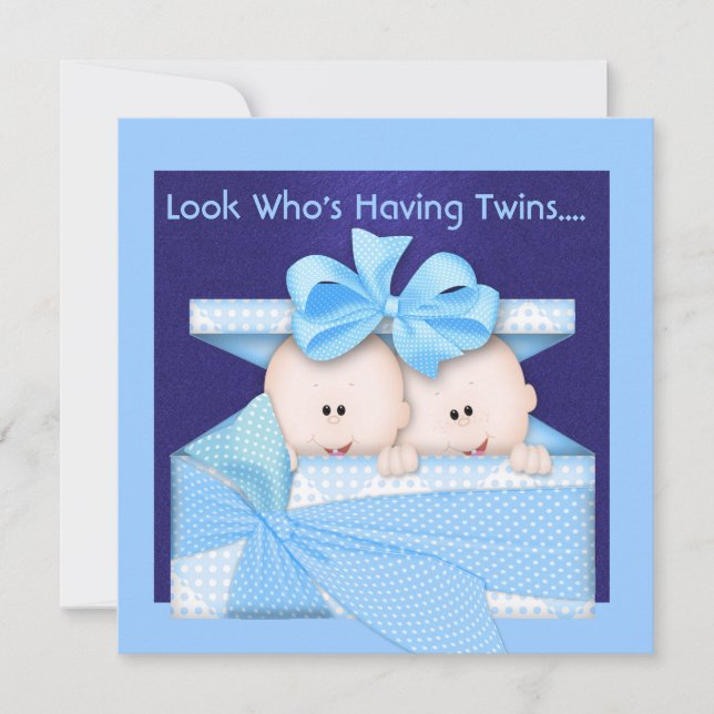 BOY TWINS INVITACIÓN BABY SHOWER (Anverso)