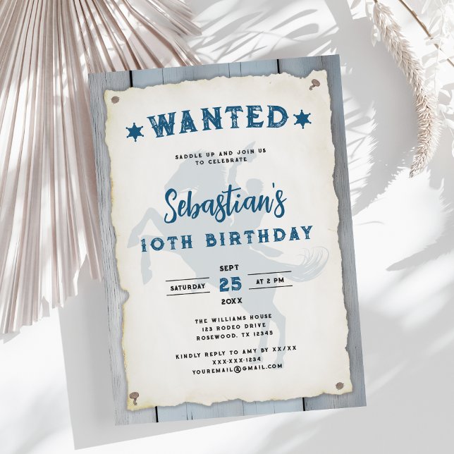 Boy Western Cowboy Rodeo Invitación a los 10 años (Subido por el creador)