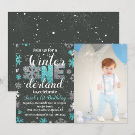 Boy Winter Onederland - Foto de la invitación al c