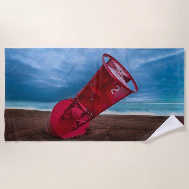 Boya #2 en Plum Island Beach Toalla 70"x35" (Anverso)