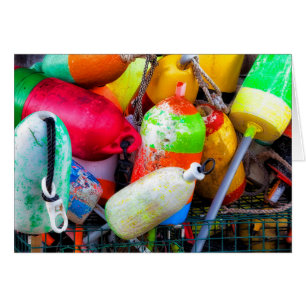 Boyas de langosta en el puerto de Bass