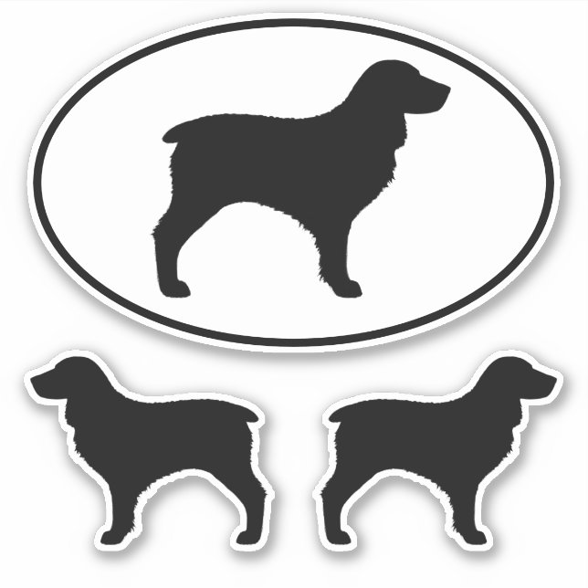 Boykin Spaniel Dog Silhouettes Vinyl Pegatina Set (Anverso)