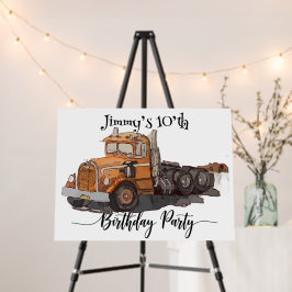 Boys Birthday Party Orange Semi Truck