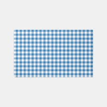 Boys Blue Gingham Checkered Rug