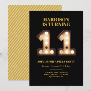 Boys Bright ilumina la invitación de 11º cumpleaño