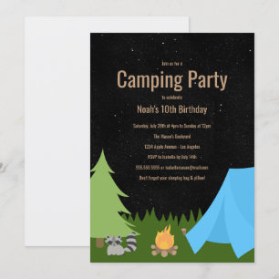 Boys Camping Fiesta Invitación a la fiesta de cu