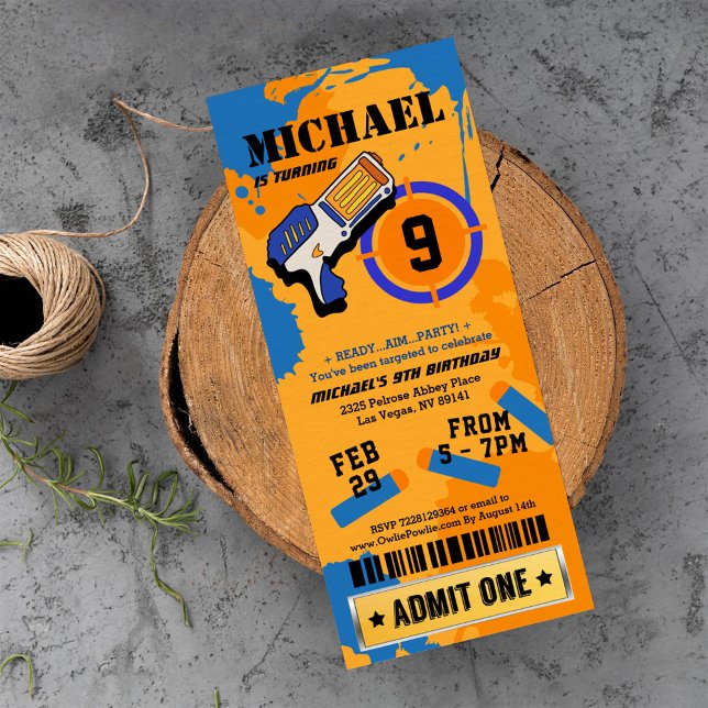 Boys Dart Gun Fiesta Invitación al cumpleaños (Subido por el creador)