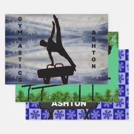 Boys Gymnastics Navidades envolver hoja de papel