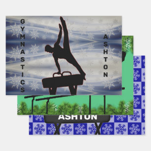 Boys Gymnastics Navidades envolver hoja de papel