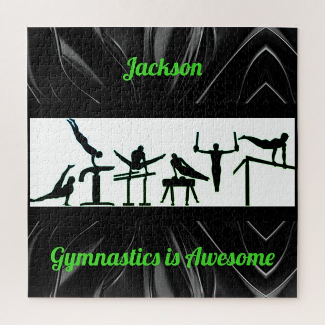 Boys Gymnastics Puzzle con Su Nombre! (Vertical)