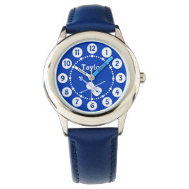 Boys nombre azul violín reloj de pulsera