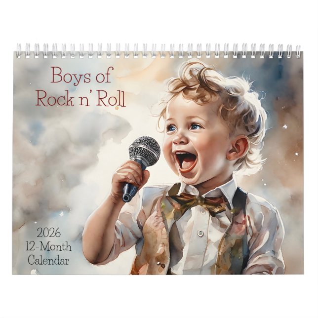 Boys of Rock and Roll 2026 Calendario 12 meses (Tapa)