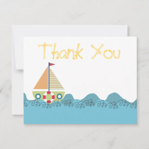 Boys Sail Boat Birthday Gracias Cartas De Nota
