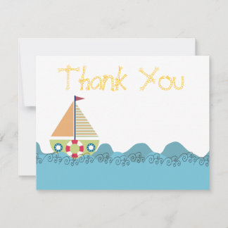 Boys Sail Boat Birthday Gracias Cartas De Nota