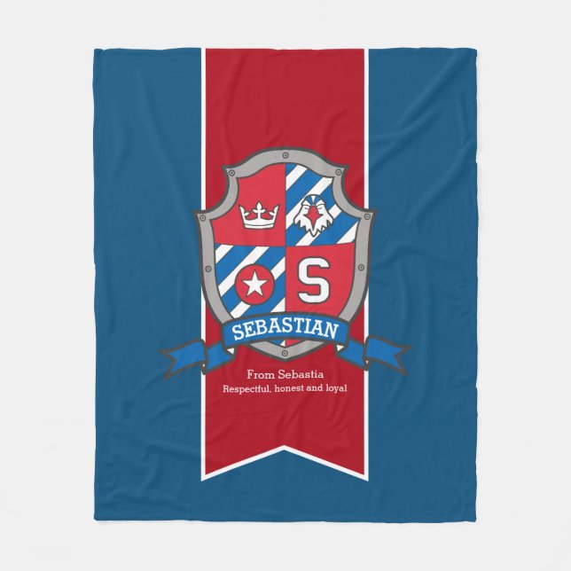 Boys Sebastian letter S name significa manta azul (Anverso)