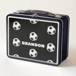 Boys Soccer Ball Black Stylish Custom Name Kids