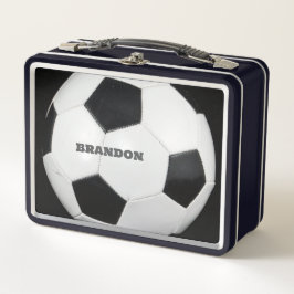 Boys Soccer Ball Black Stylish Custom Name Kids