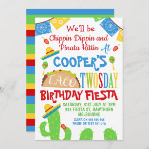 Boys Taco Invitación al segundo cumpleaños