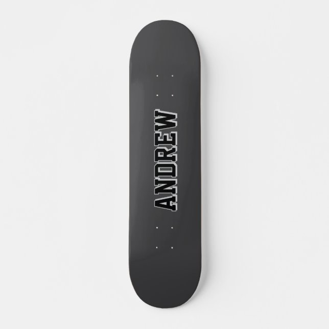 Boys Varsity Black Skateboard Personalized Name (Anverso )