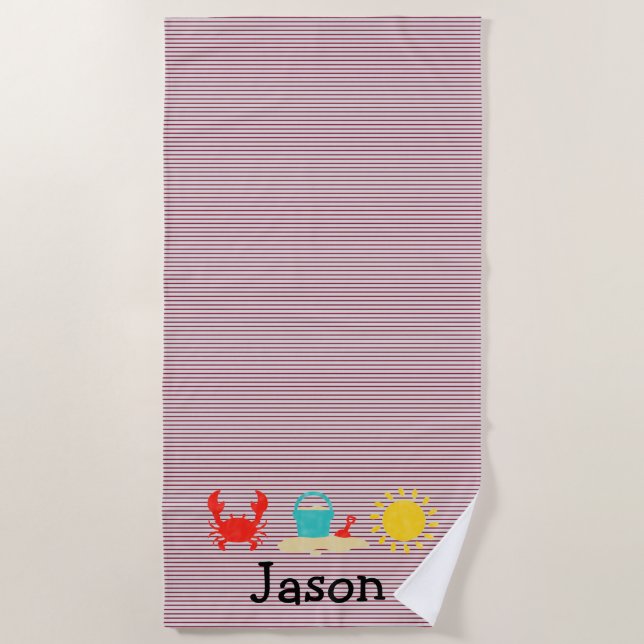 Boys Watercolor Beach Trio Beach Toalla (Anverso)