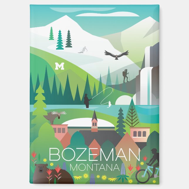 Bozeman, imán de refrigeración de Montana (Anverso)