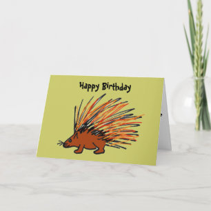 BQ- Graciosa tarjeta de cumpleaños Porcupine