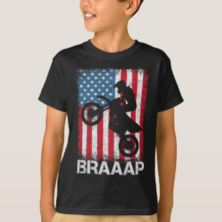 Braaap Vintage Usa Camiseta Motocross Dir Bandera 