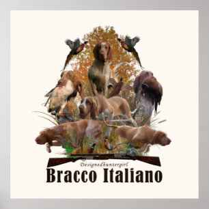 Bracco italiano tapestry faux canvas impresión acr