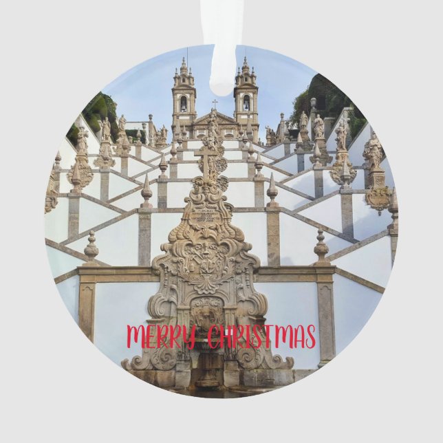 Braga, Portugal Ornamento Panorámico de Navidad (Reverso)