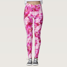 Bragas abstractas florales Legging de la yoga de