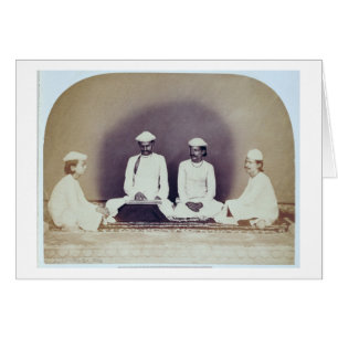 Brahmanes hindúes en Delhi, siglo XIX (foto sepia)