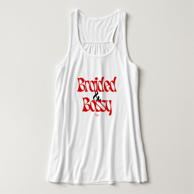Braid Hairstyle Racerback Graphic Tank Top (Diseño del anverso)