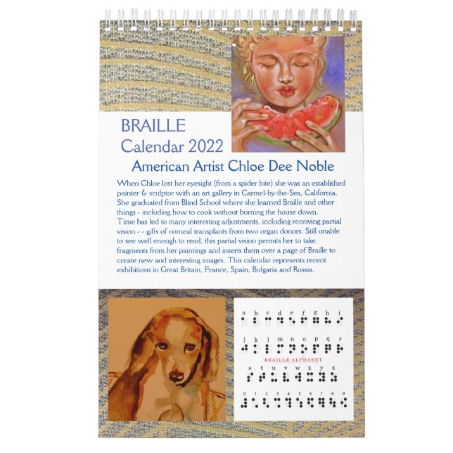 Braille 2022 por Chloe Dee Noble - Calendario (Tapa)