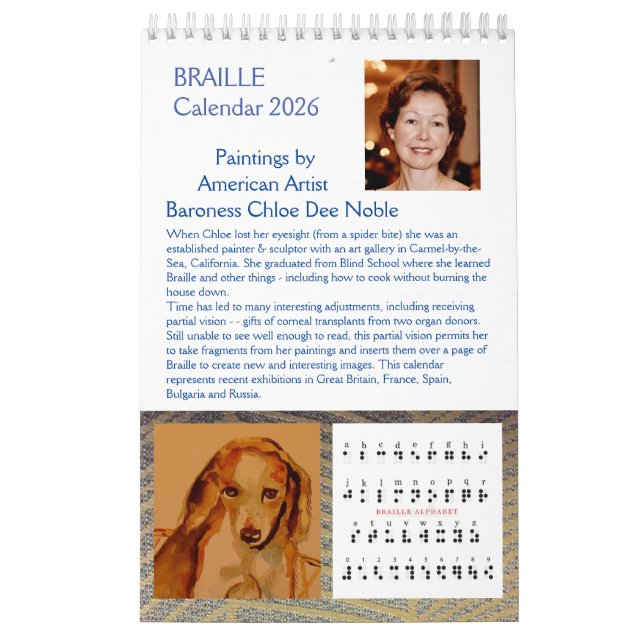 Braille 2026 por Chloe Dee Noble - Calendario (Tapa)