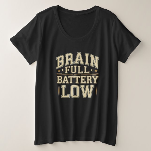 Brain Full Battery Low Vintage Typography (Anverso del diseño)