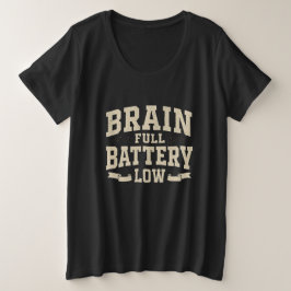 Brain Full Battery Low Vintage Typography