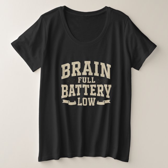 Brain Full Battery Low Vintage Typography (Anverso del diseño)