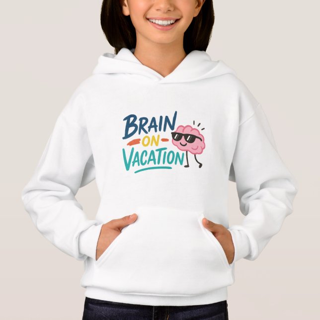 Brain on Vacation Kids’ Hoodie | Funny Cute Chill (Anverso)