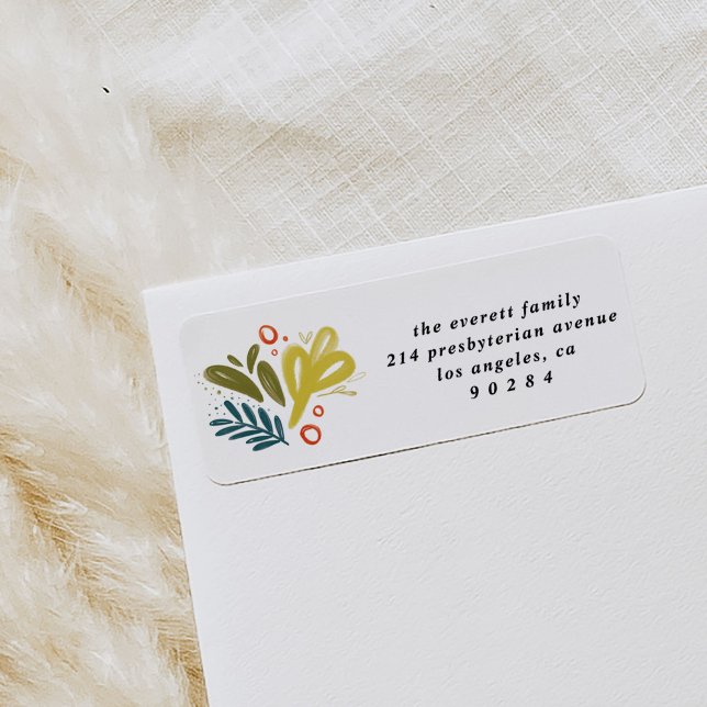 Bramble | Etiqueta de dirección de devolución botá (Watercolor botanical bramble festive return address labels.)