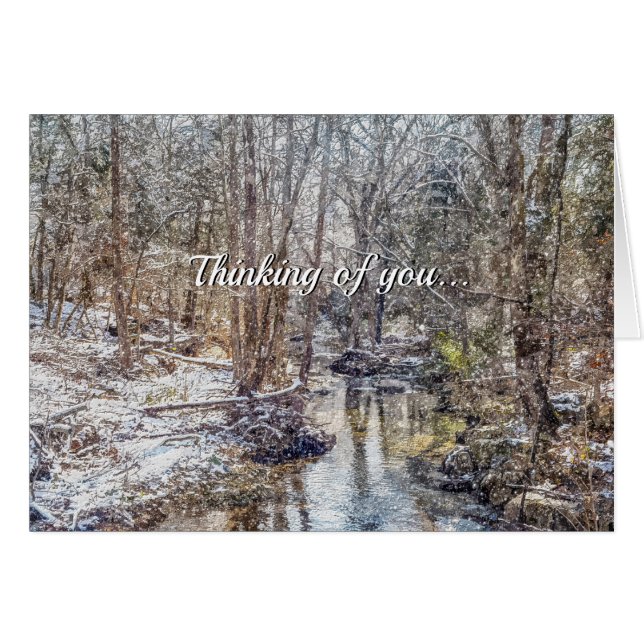Branson Fall Creek Winter Snow Painterly TOY Card (Anverso (Horizontal))