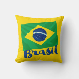 Brasil: Cojín decorativo de bandera de Brasil