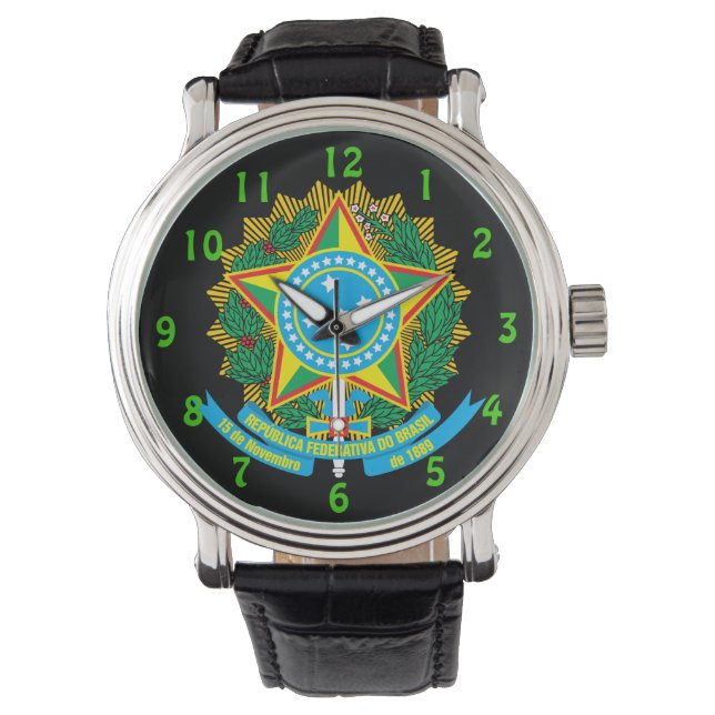 Brasil* reloj de pulsera de Personalizado del Escu (Anverso)